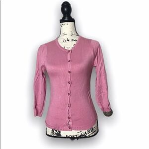 Knits Landing SZ M (juniors) Vintage Pink Cardigan